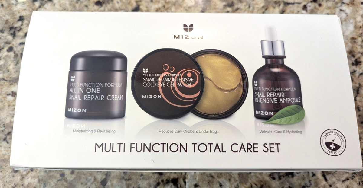Mizon 3 pc Multi Function Total Care Set Anti-Wrinkle Effect Snail