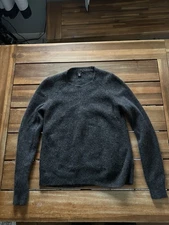 Saks Fifth Avenue Cashmere Sweater Women Size Medium Grey Pullover 100% Cashmere