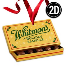 Whitmans Holiday Sampler Acrylic Christmas Ornament Chocolate Candy Gift 197