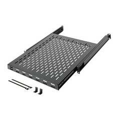 1U Sliding Rack Shelf,4-Post Vented Rack Mount Shelf,21.7in Deep with Adjusta...