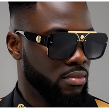 Dark Black Lens Sunglasses Men Hip Hop Cholo Outdoor Gangs Style Large Lentes