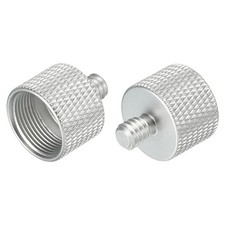 2 x Mic Stand Adapter 5/8 Female to 1/4 Male for Microphone Stand Silver