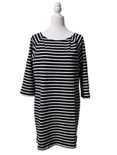 👗GAP Navy Striped Boatneck 3/4 Sleeve Shift Dress Sz XL GUC! 👗