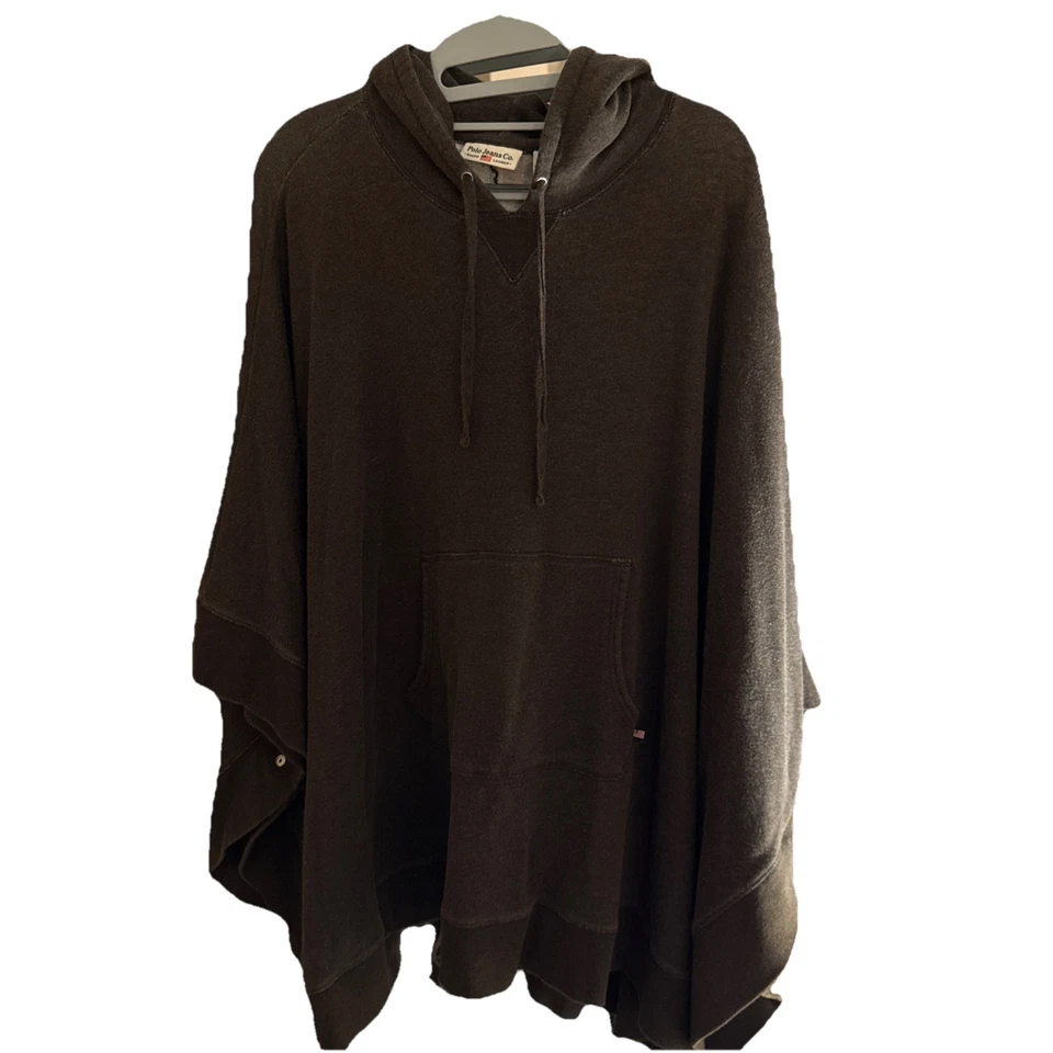 Ralph Lauren Polo толстовка пончо толстовка с капюшоном OS коричневый уютный мягкий передний карман - Изображение 2 из 4