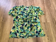 Cabi Top Boho Chic Green Blue Lovely Poly Lightweight Women’s Size Medium