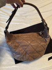 Chanel Shoulder Bag  Brown Tan Leather Quilted