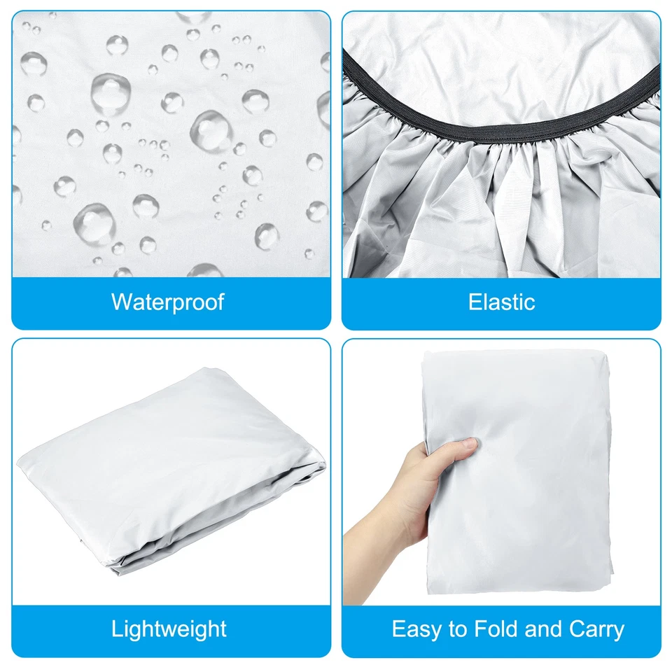 100L Bicycle Rear Rack Rain Cover Waterproof Bike Rain Cover, L, Silver - Image 3 of 4