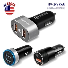 1-3 Pcs USB+Type-C /Dual Port 3.1A/2 USB QC3.0 Car Charger Lighter Adapter Lot