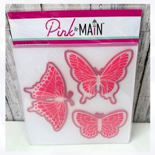 Pink Main BUTTERFLIES Butterfly Cut Emboss Embossing Folder Dies