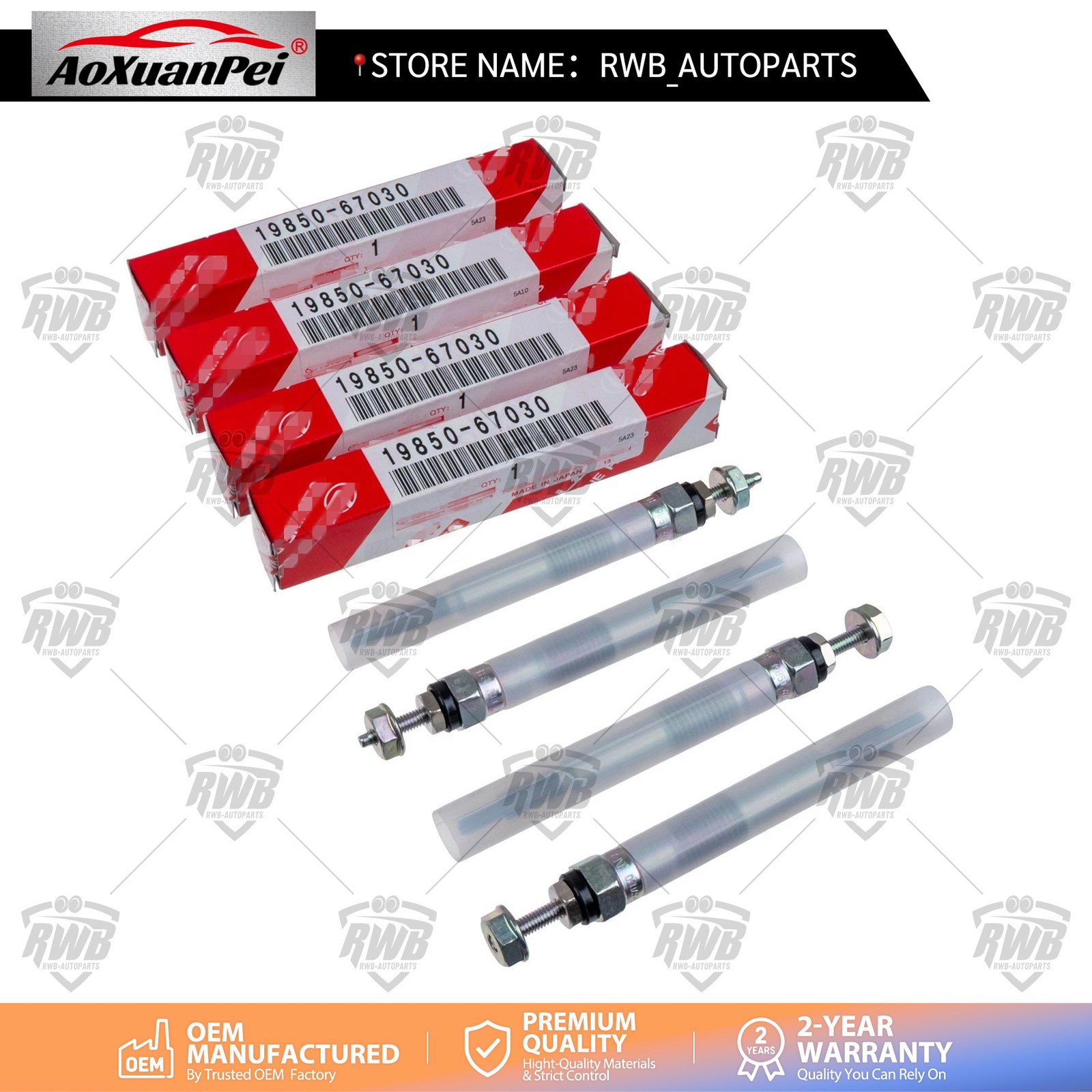 4 Pcs Glow Plug 19850-67030 for Toyota Engine 1KZ-TE 1KZT 1KZTE 3CT 3CTE L15A
