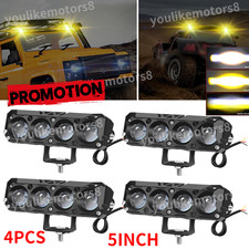 4x 5'' LED Work Light Bar Spot Flood Pods Off Road Truck Fog Lights Yellow White