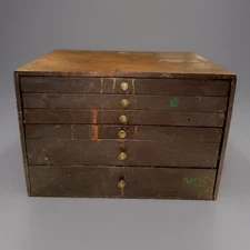 Large Antique Industrial Watchmaker’s/ Watch Part Cabinet