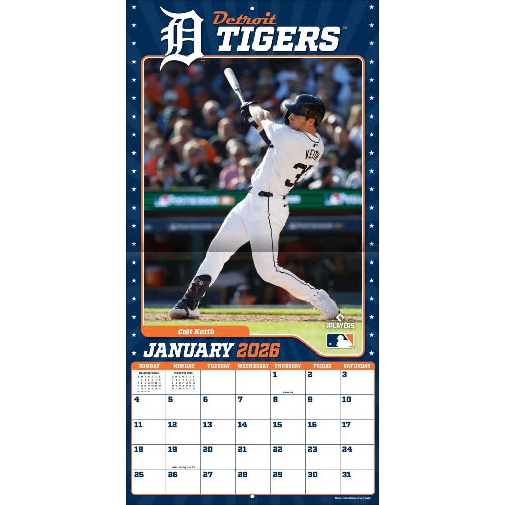 Detroit Tigers 2026 Wall Calendar