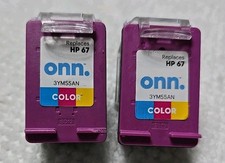 Onn Replacement Color Printer Ink Cartridge For HP 67 Compatible 67 Lot Of Two