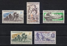 Czechoslovakia MNH 1957 Mi 1013-1017 Sc 796-800 Cyclists,Archer, Boxers,Climbing