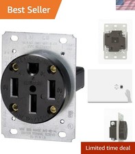 50 Amp 125/250V Flush Mount Receptacle - Thermoplastic Design for Durability