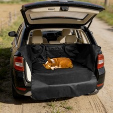 Black Car Pet Mat, SUV Cargo Liner for Dogs, Pet Trunk Mat with Bumper