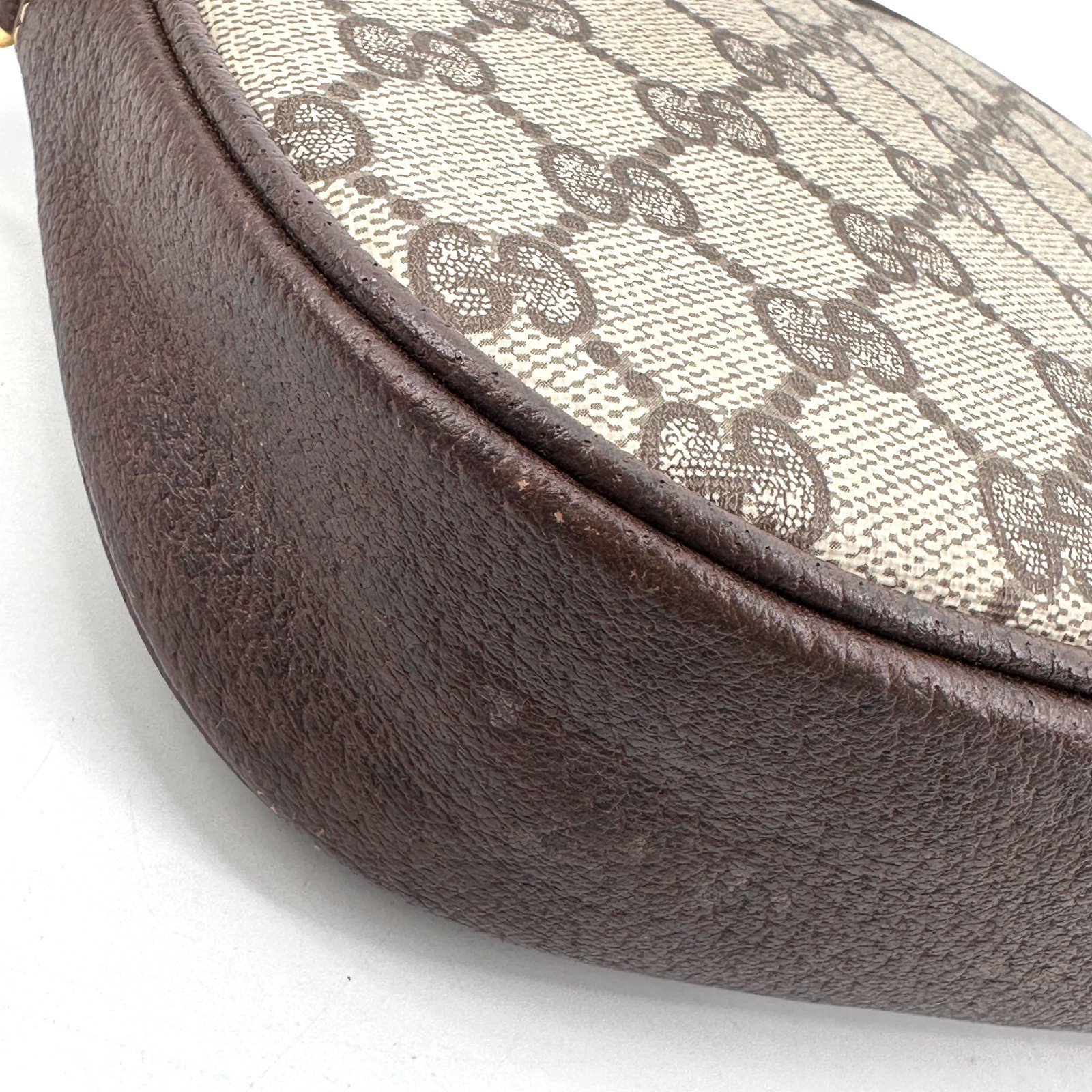 Vintage GUCCI Crossbody  Bag PVC Leather Brown GG Shoulder Purse Authentic thumbnail 10