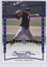 2014 Leaf Perfect Game Showcase Auto Blue 19/25 Brett Decker #A-BD2 Auto 8q4