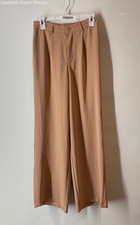 Forever 21 Womens Tan Pleated Front Wide-Leg Dress Pants Size Medium