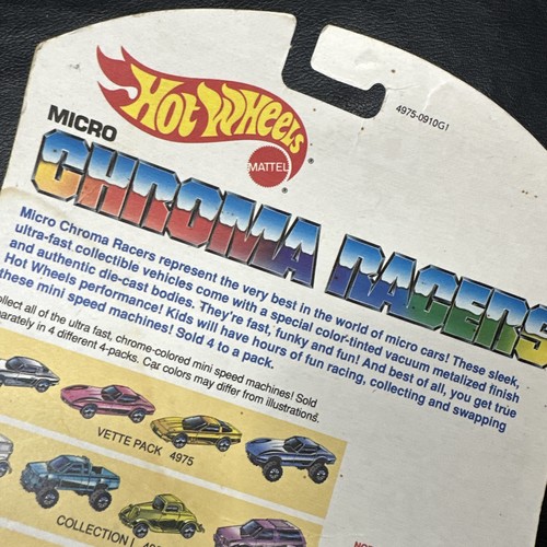 Hot Wheels Mattel Micro Chroma Racers Vette Pack 1989 4975 años 80 90 coches de juguete - Imagen 10 de 12