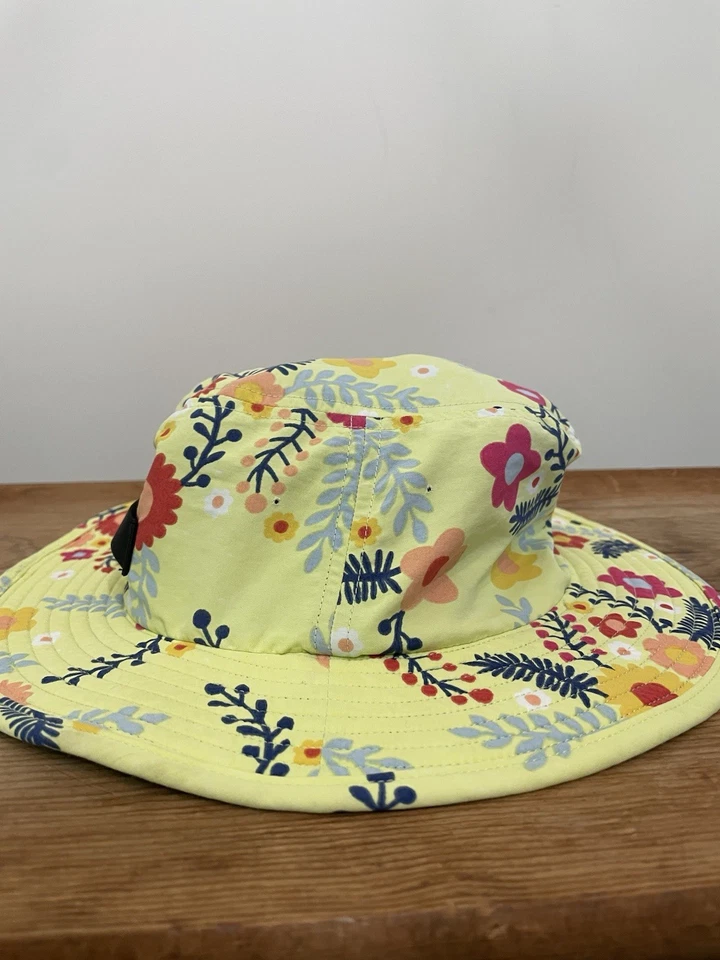 Patagonia Bebé Niño Sol Cubo Sombrero Floral Amarillo Ala Ancha OSFA Sin Correa Foto 3 de 4