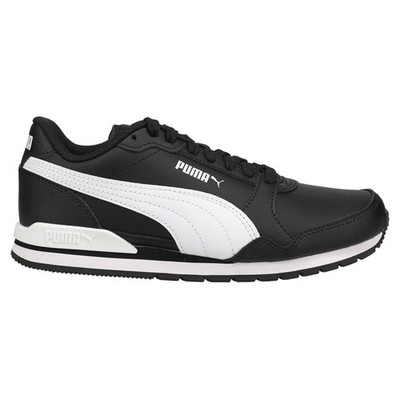 PUMA St Runner V3 Leather Lace Up  Youth Boys Black Sneakers Casual Shoes 384904