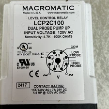 MACROMATIC LCP2C100 Level Control Relay,Dual Pump Up,120V