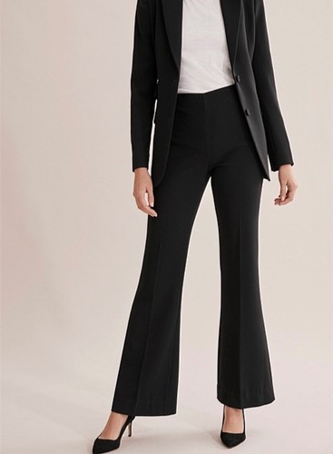 Country Road High Waist Flare Pants Black 14 L RRP$199 Elastic Waist + Zip - Picture 6 of 7