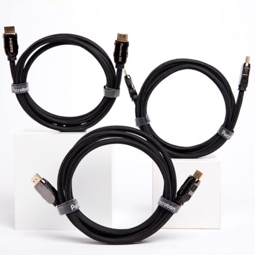 Câble tressé certifié HDMI 2.1 Pacroban 8K (15 pieds/16 pieds - 3 pack) classé CL3 - Photo 1 sur 6