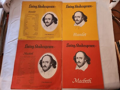 Living Shakespeare Hamlet Macbeth Vinyl 2 LP's Scripts 33 RPM 12'' VG+ Theatre