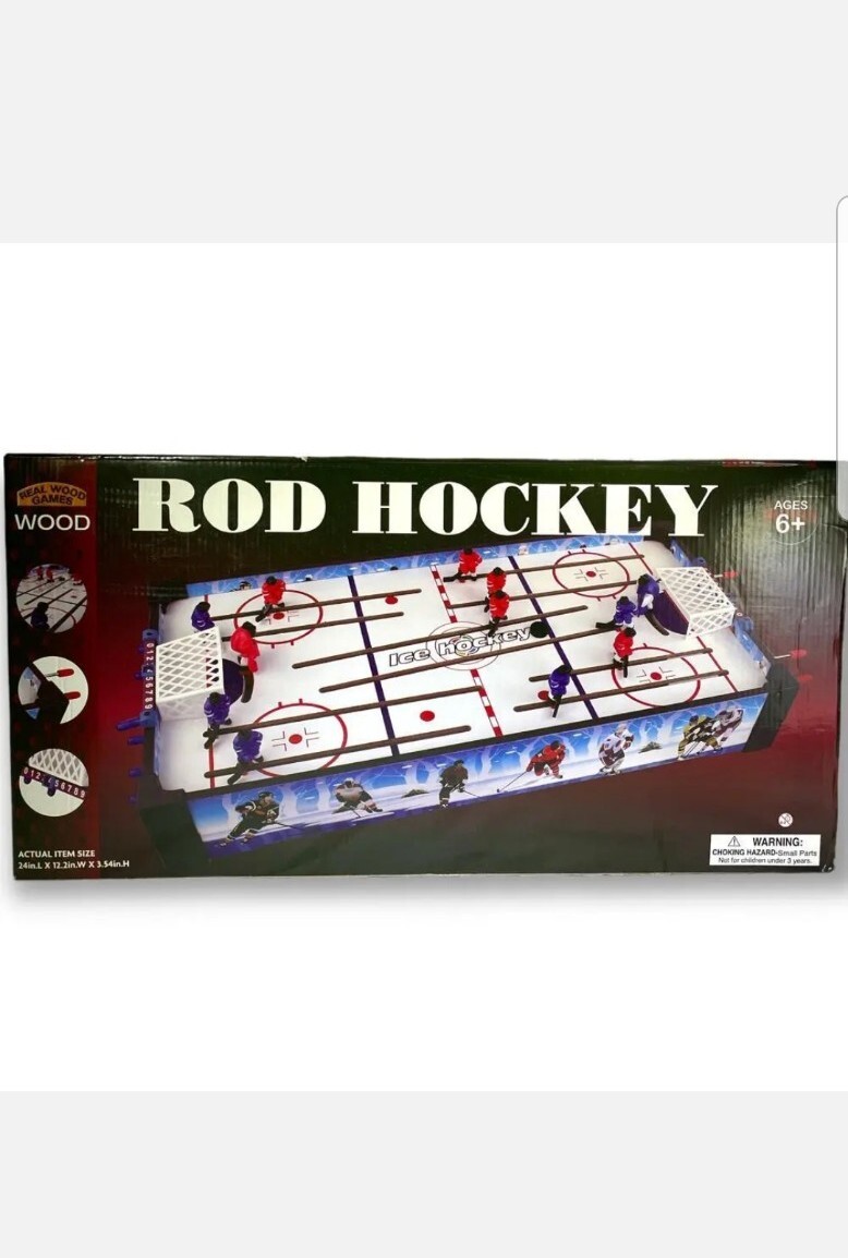 Real Wood Games Tabletop Rod Hockey Game 24" x 12" x 3" eBay