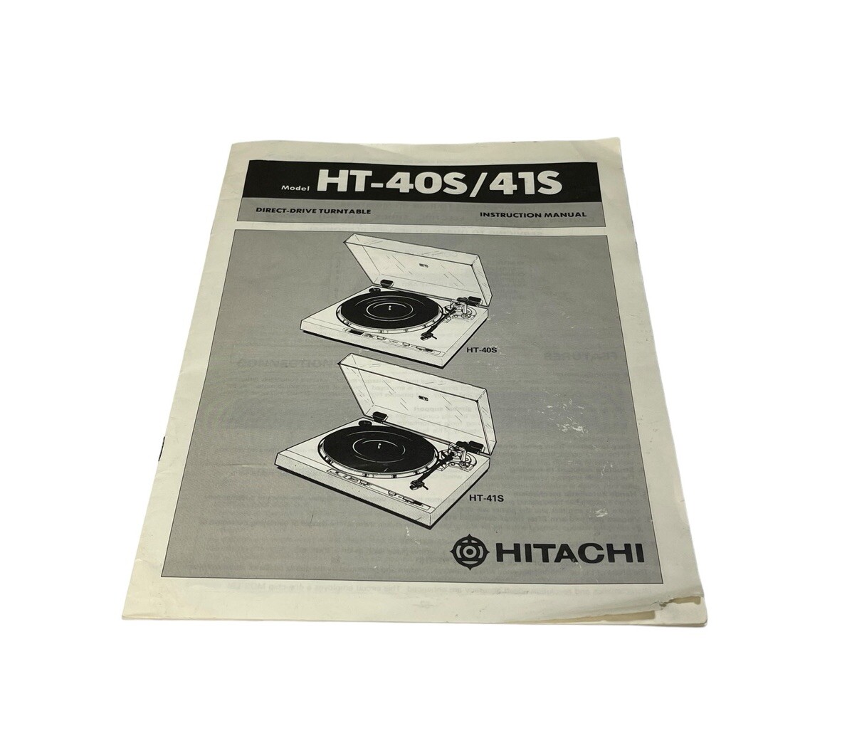 Hitachi Model HT-40S Turntable w Manual Japan TESTED WORKS NEEDS