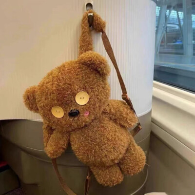 TIM Teddy Bear Plush Doll Backpack Bobs Tim Bear Crossbody Bag Women Handbag