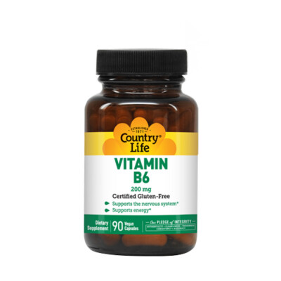 Vitamin B-6 200 MG 90 Caps By Country Life