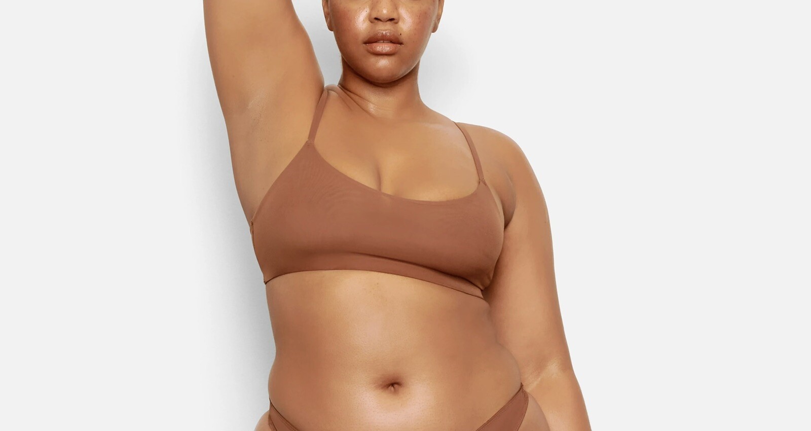 Skims Mesh Scoop Neck Bralette Bra Size XXS Color Jasper New With Tags SOLD OUT