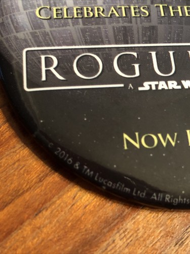 Disney Parks Release Of Star Wars Rogue One Pin/Button 3” - 2016 - Picture 2 of 4