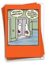 12 Funny Halloween Greeting Cards Set 5"x7" w/ Envelopes 1 Design Same Sheet