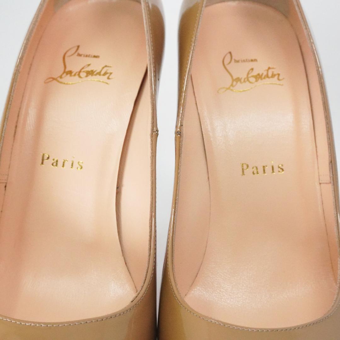 Christian Louboutin BIANCA 140 PATENT CALF NUDE size 39 used Christian Louboutin BIANCA 140 PATENT CALF NUDE size 39 used