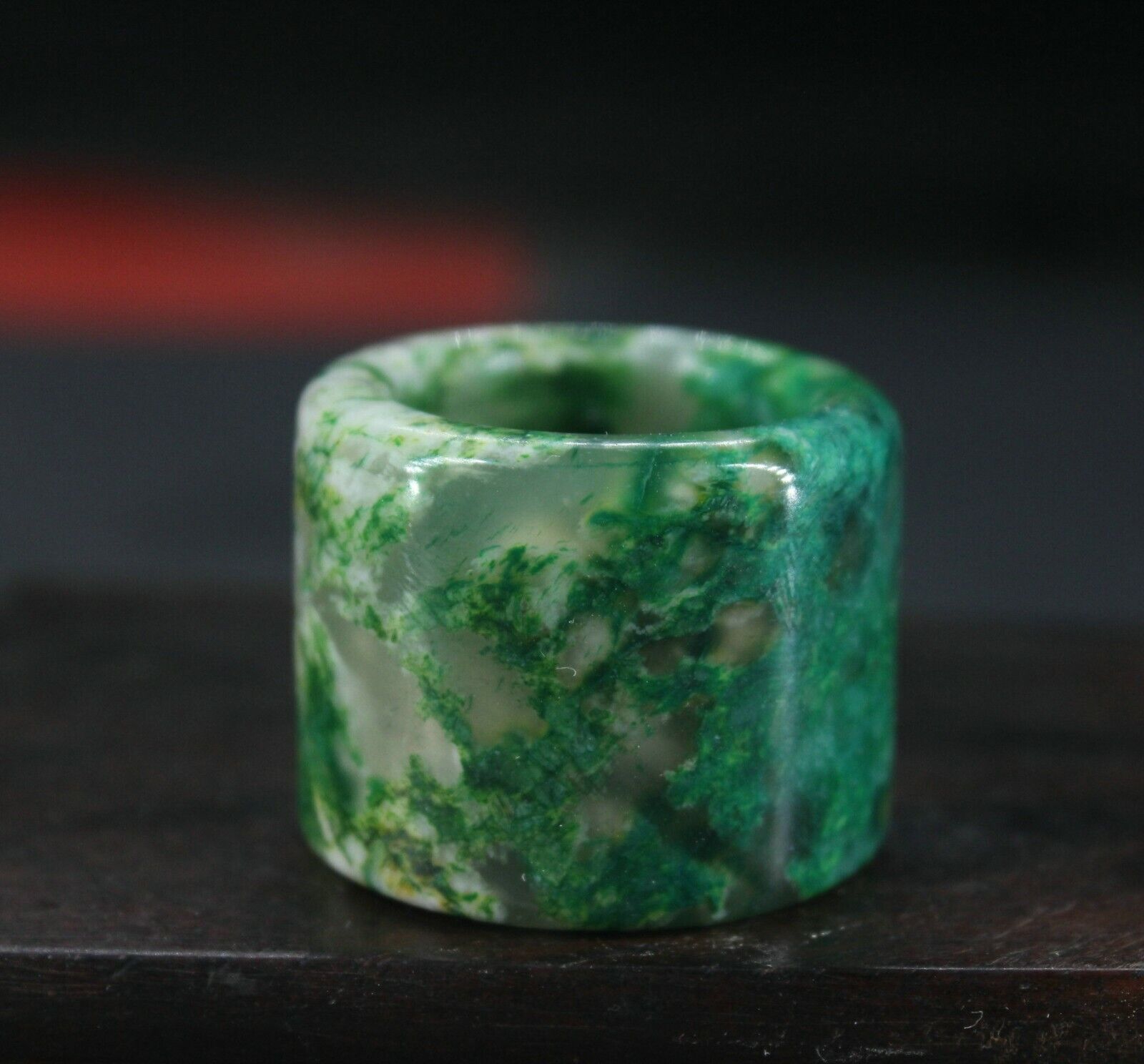 2.5 CM China Antique old Jade Ring natural Jade Ring Thumb ring