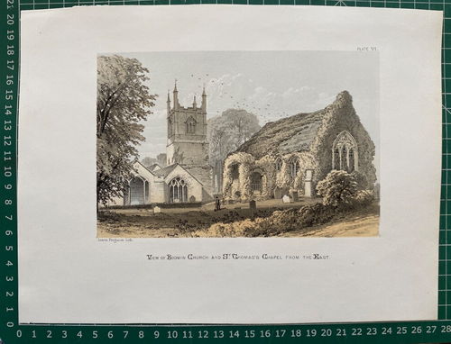 1873 Antique Print, St Petroc's Church & St Thomas's Chapel, Bodmin, Cornwall - Picture 2 of 2
