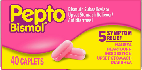 Pepto Bismol Caplets for Upset Stomach & Diarrhea Relief, Over-the-Counter 40 Ct - Picture 11 of 19