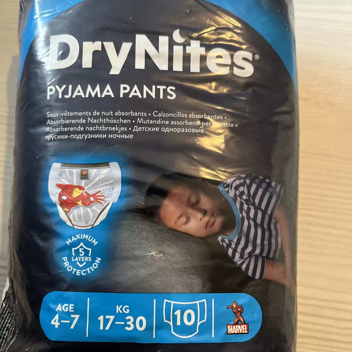 Huggies DryNites Dry Nights Pyjamas Marvel Boy Size4-7 Pack of 30