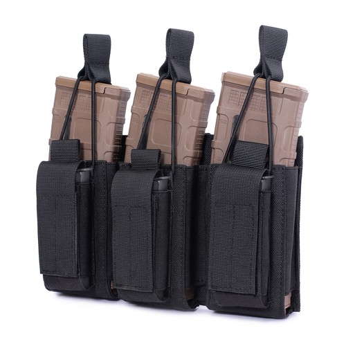 Tactical Molle Triple Open Top Magazine Pouch Hunting Rifle Pistol Mag Waist Bag - Picture 18 of 25
