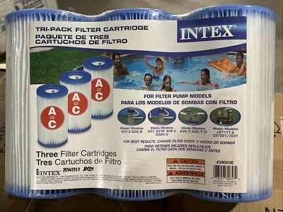 Intex Swimming Pool Easy Set Type A Or Type C Filter Pump Cartridge (3 Pack)
