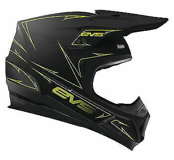 EVS T5 Pinner Helmet Medium Adult Size Black / Hi-Vis Yellow ATV MX Offroad