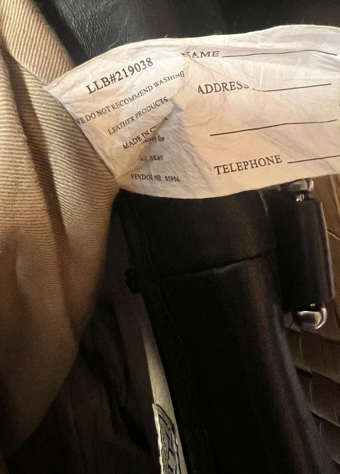 LL Bean Tote Black Leather Field & Town Medium Handbag Shoulder Bag