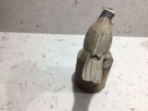 Blue Tit Hand Carved From Sustainable Forestry Delightful British Bird - Picture 4 of 11