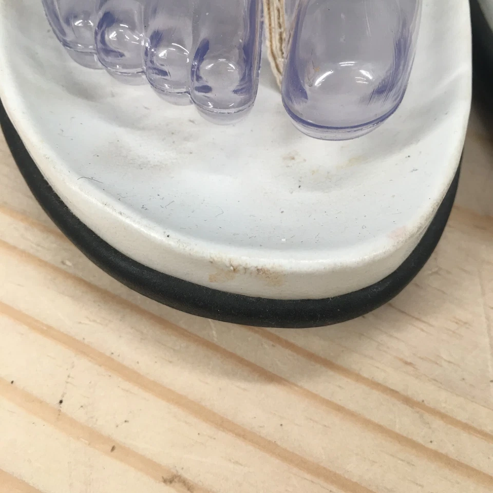 Croft & Barrow Sandals Womens 8.5 M Island Flip Flop Low Heels White Slip On - Image 3 of 4