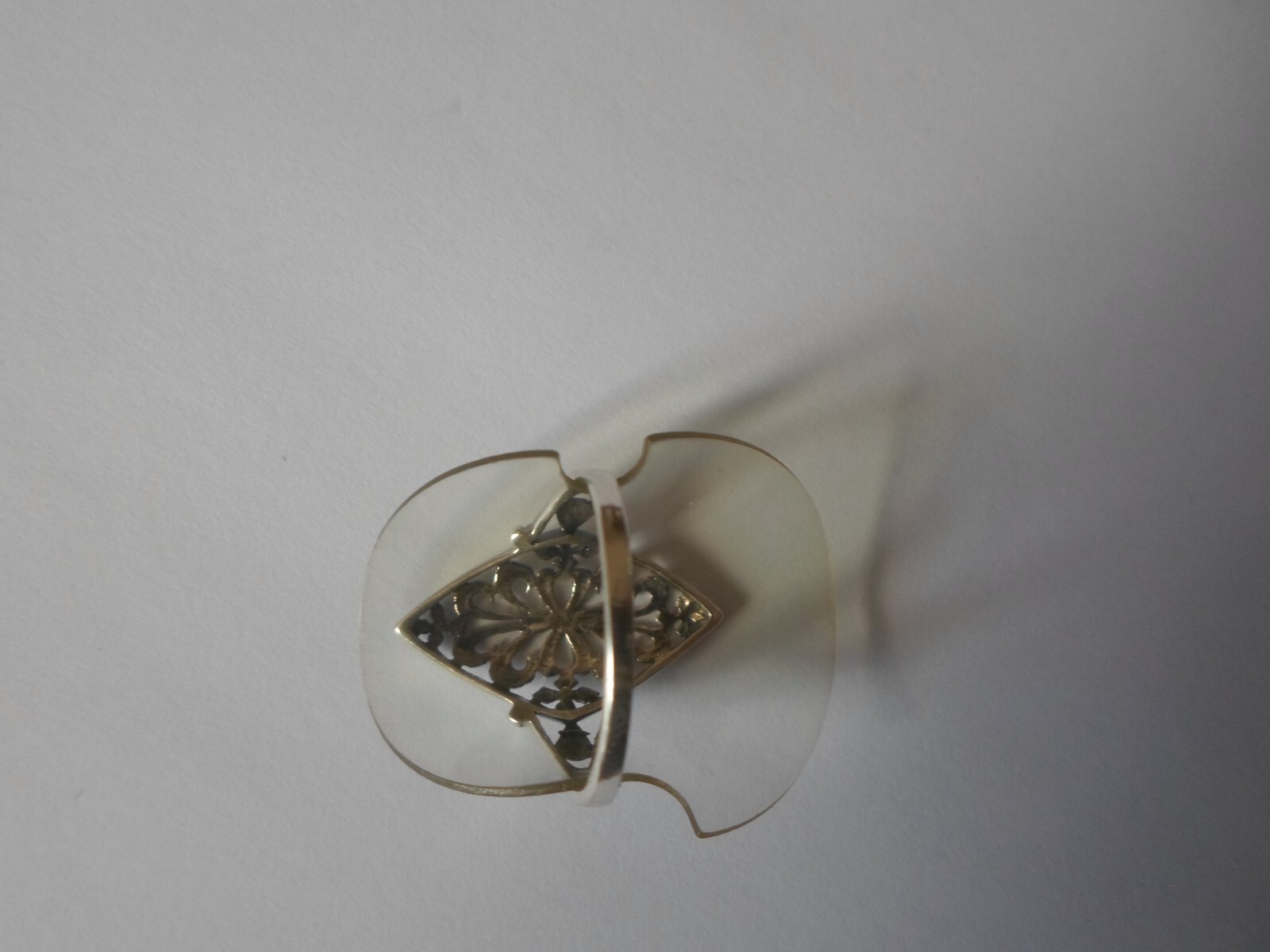 solid silver ring, openwork diamond, size 64 - image 5